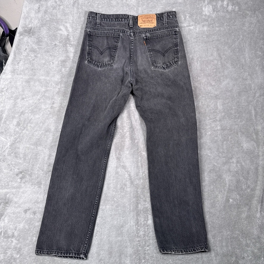 VTG Levi's Black 505 Jeans Orange Tab Made In USA Men's 33x30 (Fits 31x29)